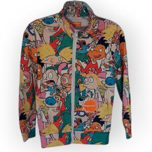Nickelodeon Cowl Neck Jacket Women's Rem Stimpy Rugrats Hey Arnold- SZ-S -read